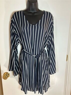 Seafolly Australia Coverup Navy and White Stripes Size XS